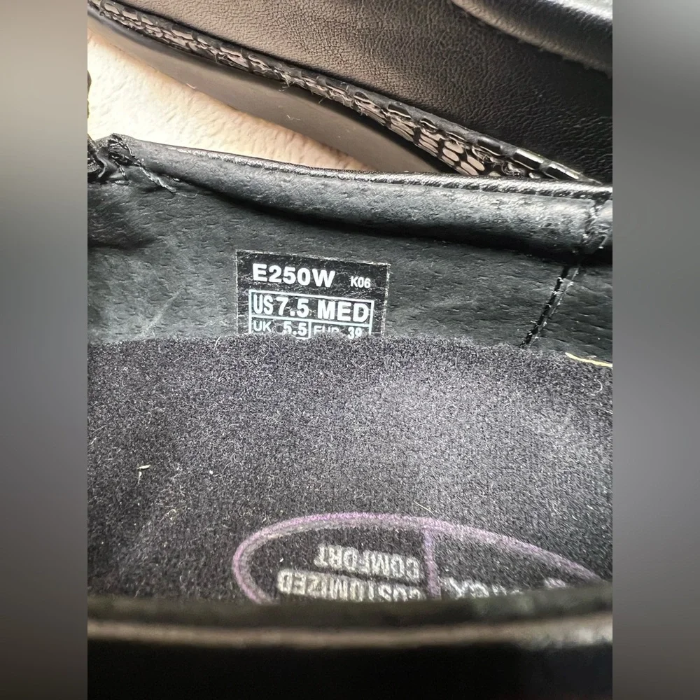 Aetrex Comfort Slip On Black Shoes Size 7.5